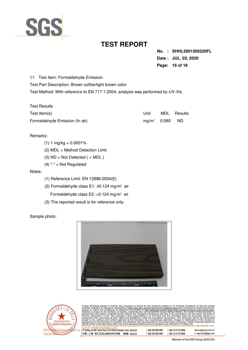 Performance Report of Co extruded Flooring G Series