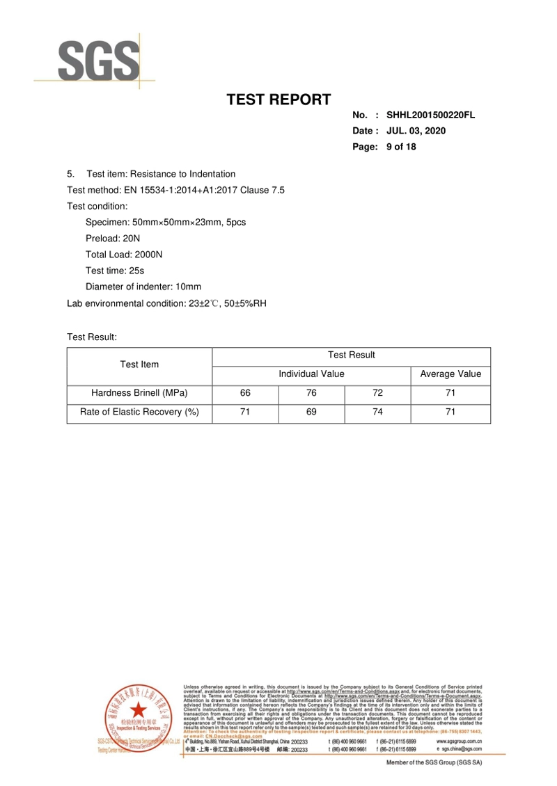 Performance Report of Co extruded Flooring G Series