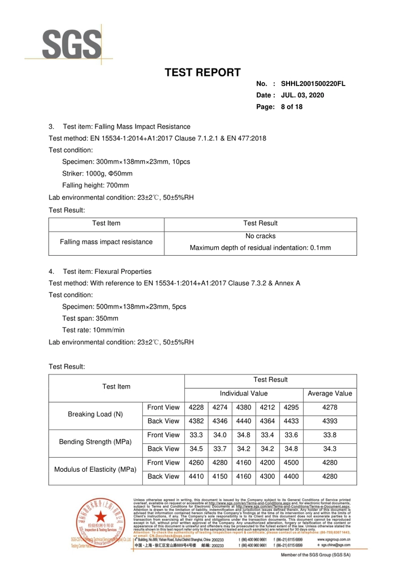 Performance Report of Co extruded Flooring G Series