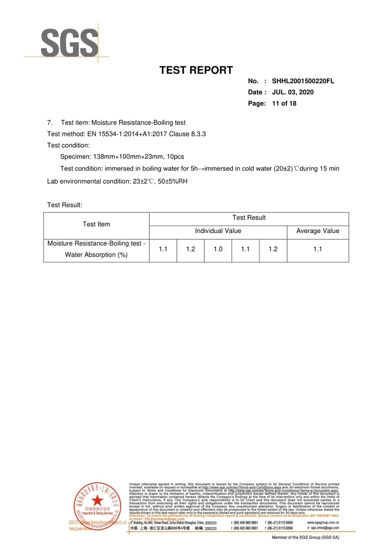 Performance Report of Co extruded Flooring G Series